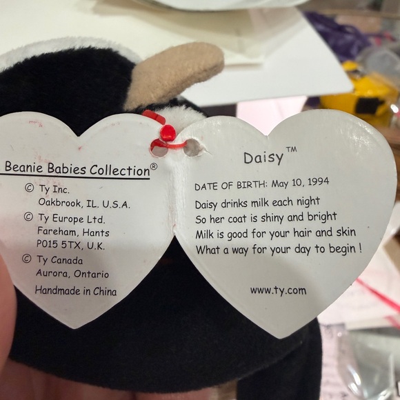 Ty Beanie Baby Daisy Cow 1994 Plush w Tag Protector - Picture 3 of 7